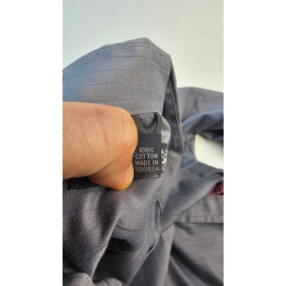 16 - 34 / 35 L grey wrinkle free dress shirt long sleeve button up EUC Kenneth C - Picture 5 of 8